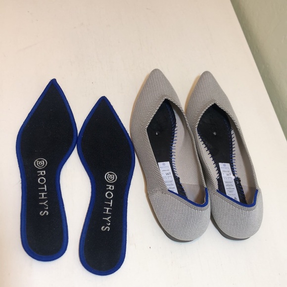 Rothy’s  Flats Beige Point  Slips-On Shoes Size 7W - Picture 10 of 12